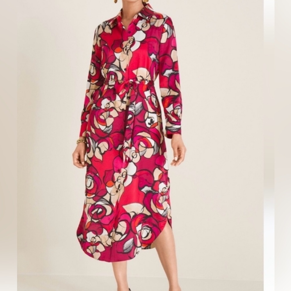 Chico's Midi Shirt Dress. Size 4 ( 20/22) NWT